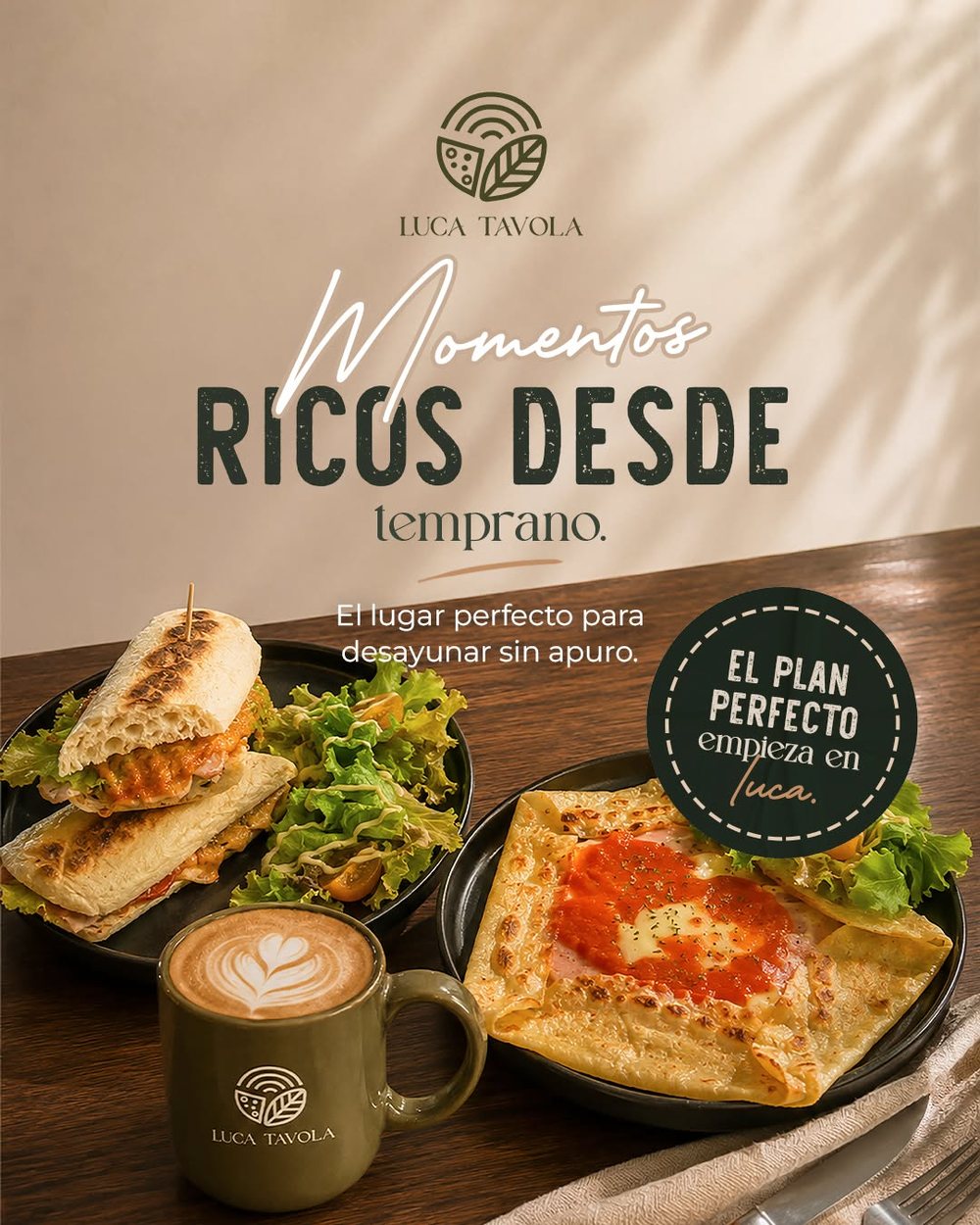 Publicación de Luca Tavola: momentos ricos desde temprano, desayunos