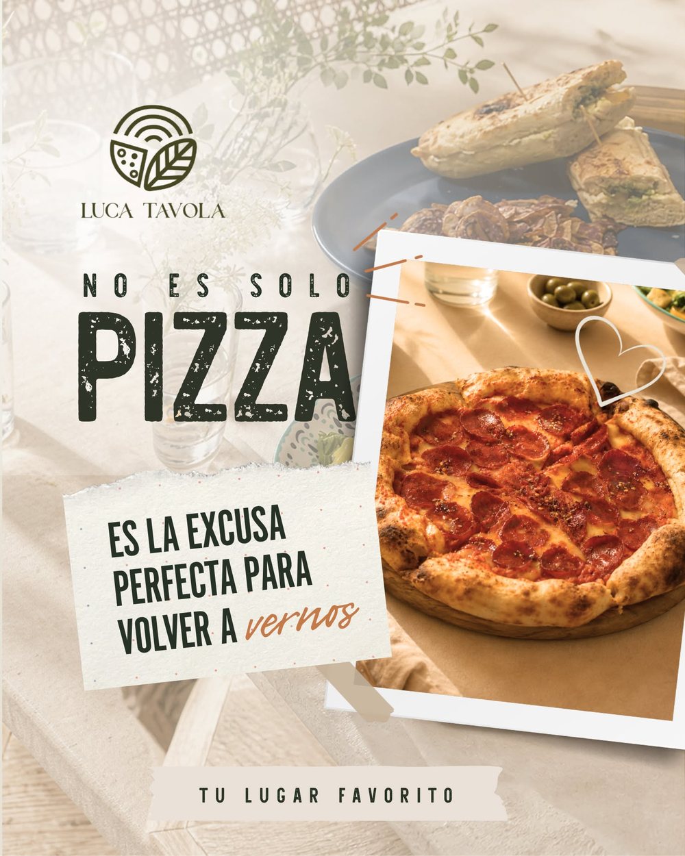 Publicación de Luca Tavola: no es solo pizza